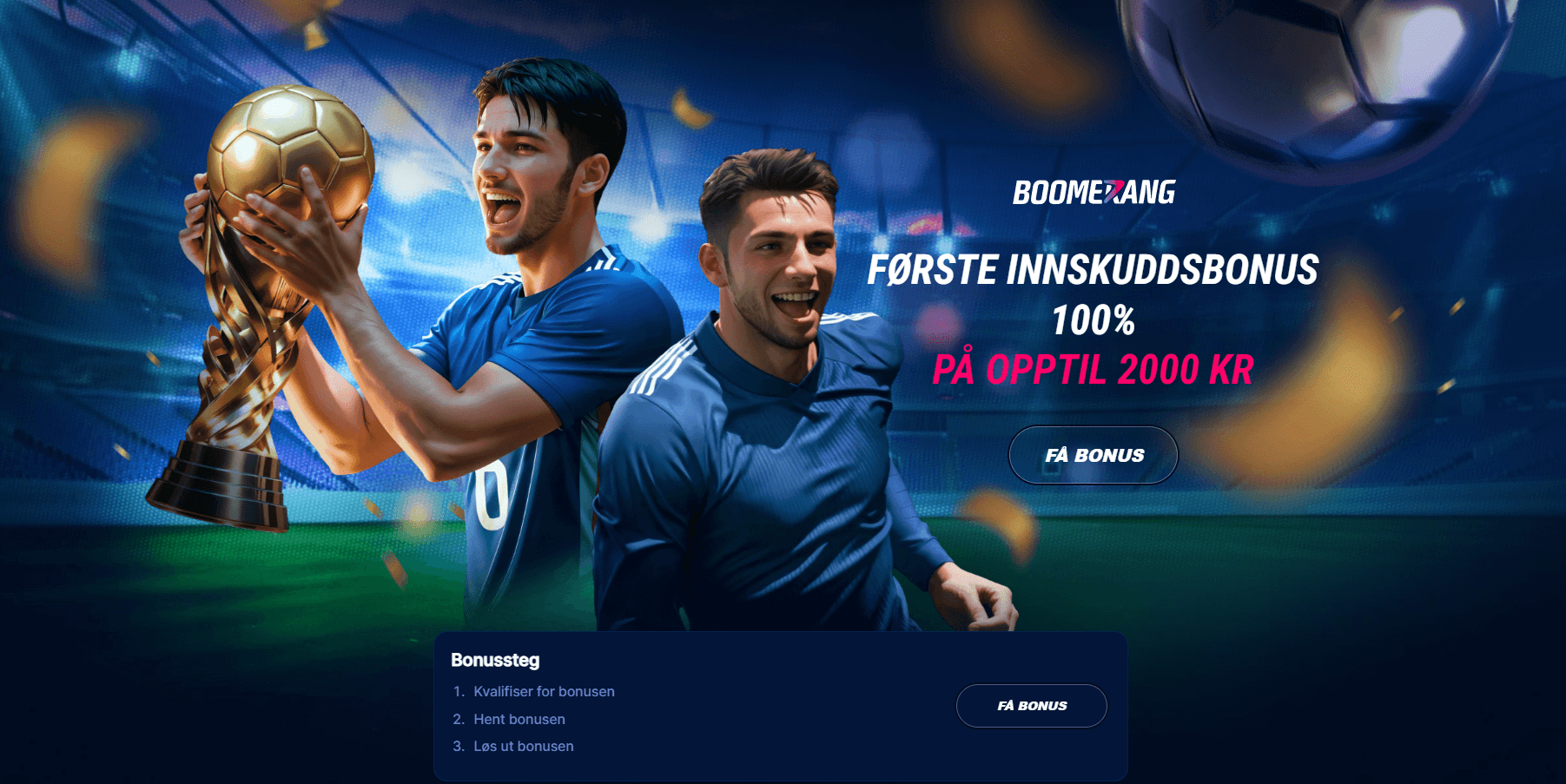 Boomerang-Bet: Få 100 % velkomstbonus opptil 2000 kr