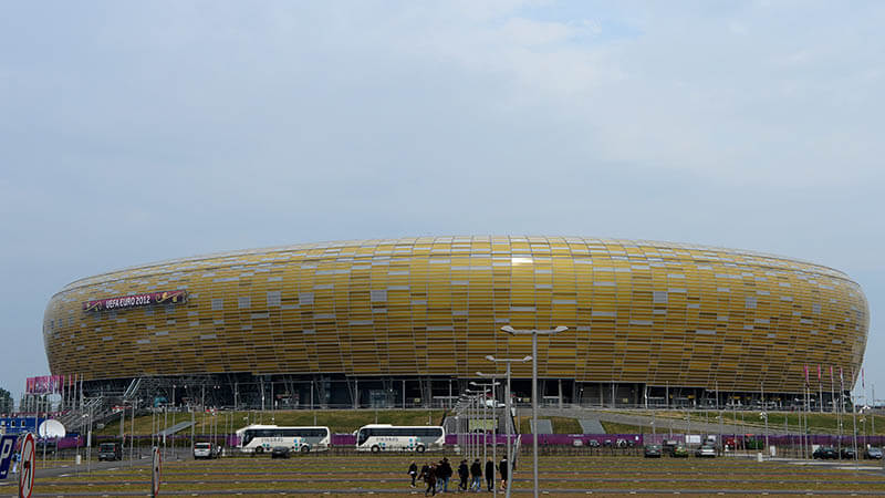 Stadion Miejski i Gdańsk hvor Europa League-finalen 2021 spilles